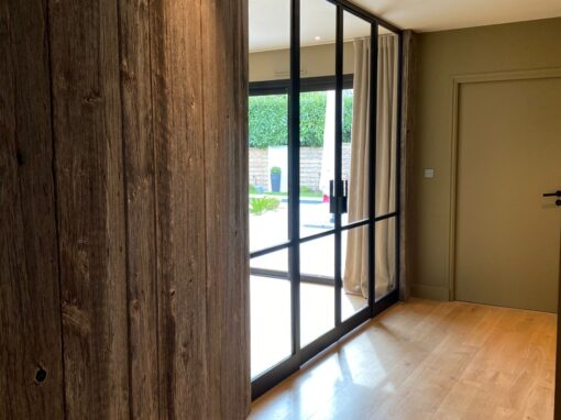 PORTES VITREES BATTANTES RAL 9005 FINE TEXTURE LARMOR PLAGE 3